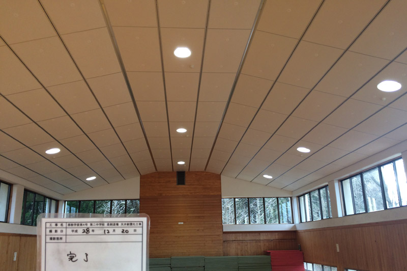 那珂二中柔剣道場天井耐震化工事